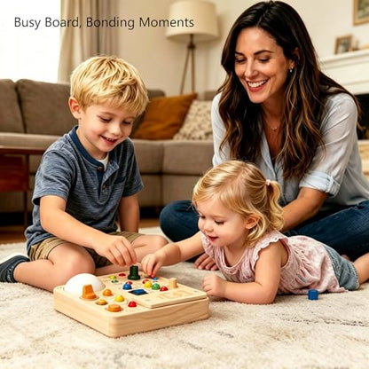 Montessori Busy Board, Slap-Activated LED Toy for 1-4 Toddlers | Sensory Switch Board, Fine Motor Skills Educational Learning Toy, Travel Friendly, Birthday & Holiday Gift for Boys Girls