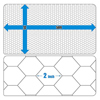 Fencer Wire 20 Gauge Galvanized Poultry Hex Netting with 2 inch Mesh - size: 3 ft. x 50 ft.