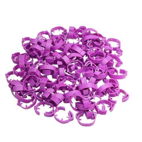 30PCS Blank Chicken Foot Ring 7 Colors Adjustable Digital Labels for Poultry Leg Farm Identification Markers Tool for Chick Duck for Easy Flock Management(Purplex30pcs) - color: Purplex30pcs