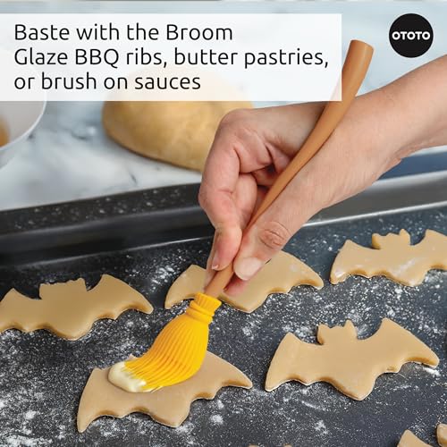 OTOTO Jar Spatula and Pastry Brush - Silicone Heat Resistant and Basting Brush, Cooking and Baking Spatula, Spooky Witchy Gifts, Gothic Kitchen Halloween Gifts, Unique Kitchen Gadgets (Witchin) - color: Witchin
