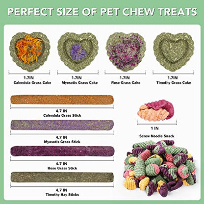 VESPRO Rabbit Toys for Bunnies Rabbit Chew Toys for Teeth Bunny for Rabbits Guinea Pig Chew Treats Toys,Timothy Hay Sticks for Chinchillas Hamsters Bunny Guinea Pig Rats and Animals Teeth Care - size: 0.11 Ounce (Pack of 23)