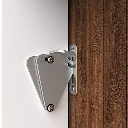 WINSOON Barn Door Lock Hardware Stainless Steel Sliding Privacy Latch for Closet Shed Pocket Doors Wood Gates - color: Silver