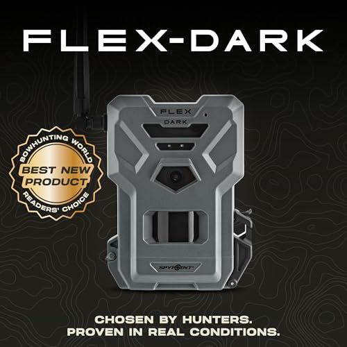 SPYPOINT Flex-Dark Cellular Trail Camera, 40MP Photos, 1080p Video + Sound, No-Glow Game Camera, Hunting Night Vision, Motion Activated,100ft Detection, No WiFi Needed Trail Cam - color: Camera only, size: Pack of 1