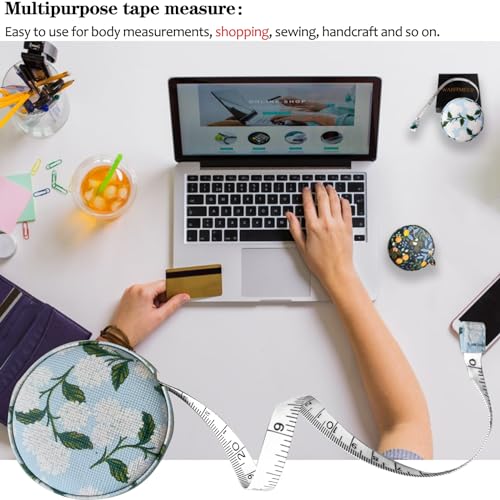 Tape Measure Measuring Tape for Body Tailor Cloth Fabric Sewing Knitting Craft Weight Loss Measurements Retractable 60-inch 1.5 Meter Push Button Dual Sided Tape Measure - color: Blue