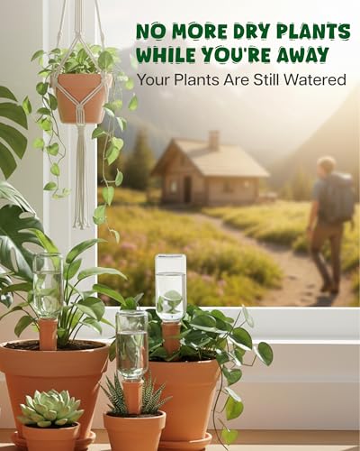 Plant Watering Devices, Self Watering Spikes, Self Watering Planter Insert, Terracotta Watering Spikes, Plant Watering Spikes, Vacation Plant Watering Devices, Water Plants While Away - color: Terracotta - 15 Pcs (Pack of 1)