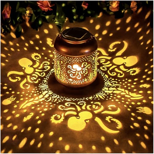 Octopus Solar Lanterns Outdoor Waterproof,Hanging Solar Lights Octopus Gifts for Women Men Metal LED Decorative Light for Yard,Patio,Lawn,Tabletop,Pathway,Landscape,Garden Decor - style: Octopus