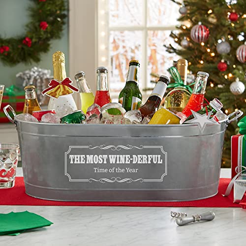 Let's Make Memories Personalized Create Your Own Beverage Tub w/Stand - Custom Beverage Tub - Unique Entertaining Essential - 5.5 Gallons - color: 2 Line Message, size: With Stand