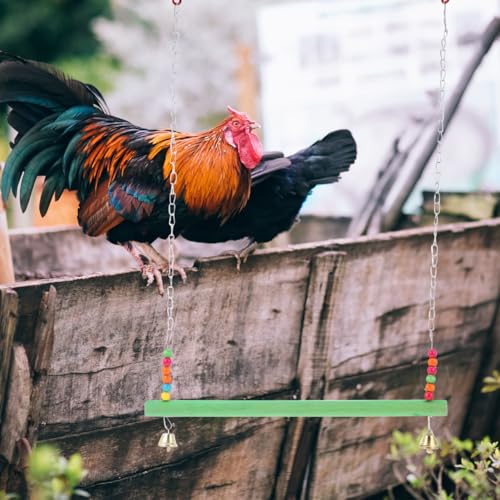 Garneck Chicken Swing and Ladder Wooden Climbing Frame for Hens and Roosters Pet Coop Toy Poultry Rack Bird Perch Accessory