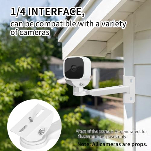 ZT-NET Security Camera Mount Corner Pole Mounting Bracket | Heavy-Duty Adjustable Holder for CCTV Cameras Installation Indoor and Outdoor Iron, White