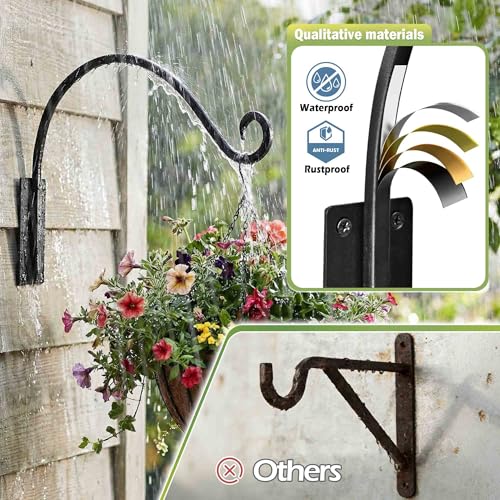 AJART Hanging Plant Hanger Outdoor: 2 Pieces Bird Feeder Wall Hooks - 16-Inch Heavy-Duty Plant Bracket Hook for Hanging Flower Baskets - size: 16 Inch, style: Heavy Duty Plant Hook