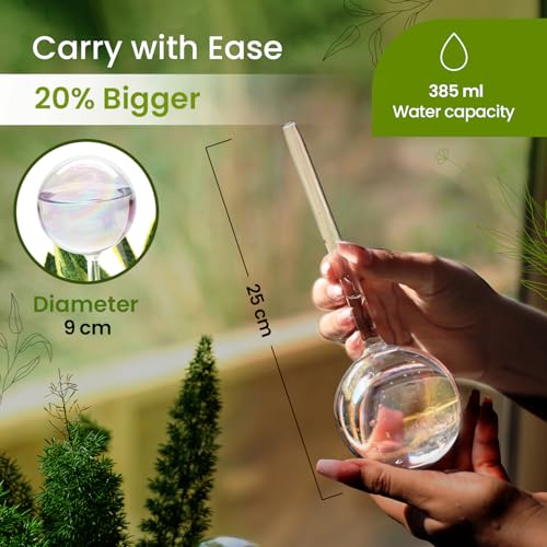 Iridescent Self Watering Globes, Glass Rainbow Plant Watering Globes, Self Watering Planter Insert, Automatic Plant Waterer Indoor (Large-2 Pcs Iridescent, Large) - color: Large - 2 Pcs (Pack of 1)