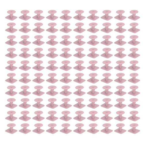 100 Pack Livestock Ear Tags Square Animal Identification Tags Cattle Ear Markers with Marker Pen for Pigs Green (Pink) - color: Pink