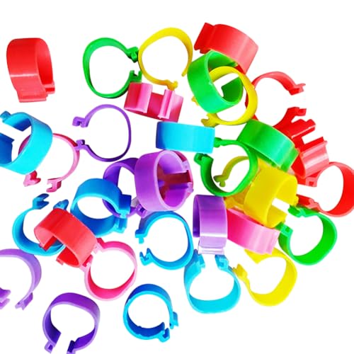 GSHLLO 100 Pcs 16mm Chicken Identification Band Small Poultry Leg Rings Poultry Foot Bands Little Duck Ankle Rings Goose Leg Tags Bird Turkey Leg Bands for Farms