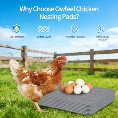 Chicken Nesting Pads Set, 12×12 Inch Reusable Nesting Box Liners Pads, Washable Nesting Pads for Chicken Coop, Poultry Nest Box Pads for Laying Eggs (8 PCS) - color: 8 PCS