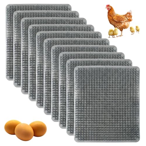 Yalikop 10 Pcs Chicken Nesting Pads Washable 13.8 * 11.6 Nesting Box Pads for Chickens Coop Artificial Grass Rug Accessories Plastic Grass Mat for Chicken Coop Accessories(Gray) - color: Gray