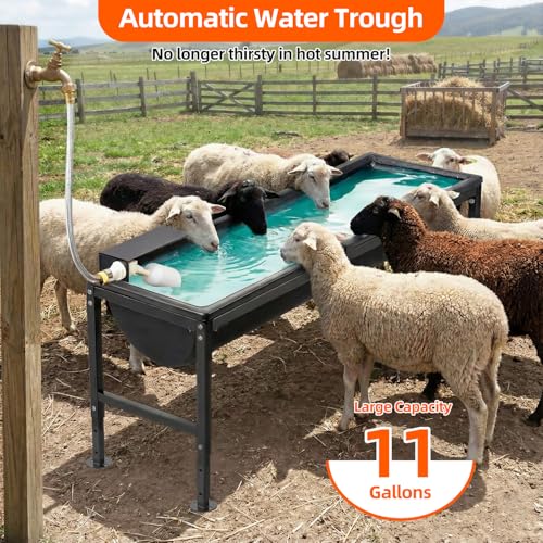 Automatic Animal Waterer 11 Gallon | Automatic Water Dispenser with Float Valve, Easy to Assemble, Feeding Goat, Sheep, Horse, Dog in Farm - size: 1 PC
