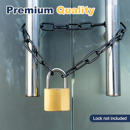 PATIKIL Gate Chain Lock, 26 in x 3mm Chain Dia Alloy Steel Hanging Chain Lock with 2 Open Clasps for Stall Barn Fence Gate Hammock Swing Punching Bags Sandbag Yoga Gym, Black - size: 26inch x 3mm