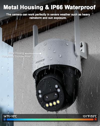 4K PTZ Security Camera Outdoor with Rapid 10X Hybrid Zoom, 355°Pan & 90° Tilt, True 8MP Dual-Lens WiFi Camera with Auto Tracking, AI Human/Vehicle/Pet Detection, Color Night Vision, RTSP