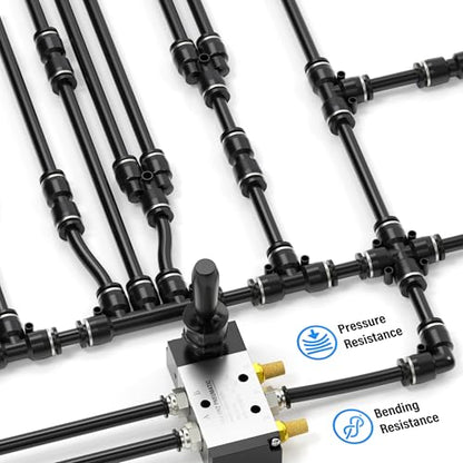TAILONZ PNEUMATIC Air Line DOT 1/2 inch od Black Pneumatic Nylon Tube 200ft (60 Meter) Air Brake Tubing Nylon Hose - color: Black-Nylon, size: 1/2'' OD/200ft/60m