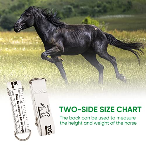 Konohan Horse Measuring Tape for Height and Weight Multifunctional Horse Weight Tape Portable PVC Weight Measure for Horses, 8.2 Feet Long - style: Horse