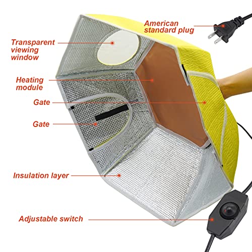 Large Chick Brooder Heating Plate Chick Brooder Box 21.6" Heat up to 50 Chicks, Chick Warmer Chicken Coop Heater Poultry Brooder for Chick Duckling Quail Goose Bird Hatchling