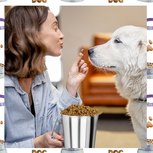 4 Cup Dog Food Scoop 304 Stainless Steel Dog Food Measuring Cups for Cat or Bird Pet Foods, Injection Molded and Dishwasher Safe (4 Cup) - size: 4 Cup