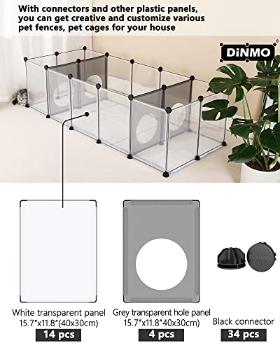 DINMO 4 Pcs Plastic Panel with Games Holes Design, 11.8" x 15.7", for DIY Small Animal Playpen and Cube Storage Unit, Grey Transparent - style: Grey Plastic Panel - 6 pcs