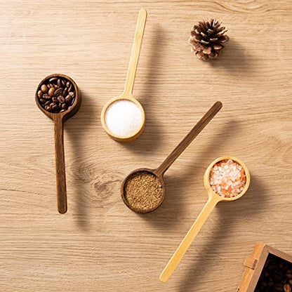 Bamboo Coffee Scoop Long Handle 10g Measuring Scoop for Deep Jars and Containers - color: Brown