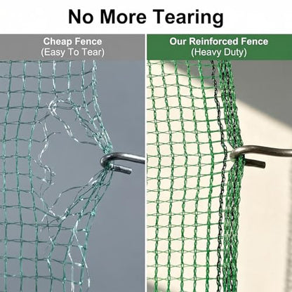 6.6x50ft Plastic Mesh Fence with Reinforced Double Black Edges, Heavy Duty Deer Fencing and Garden Netting Animal Barrier, 0.4in Square Mesh Safety Fence for Yard, Poultry and Plant Protection - size: 6.6ft x 50ft