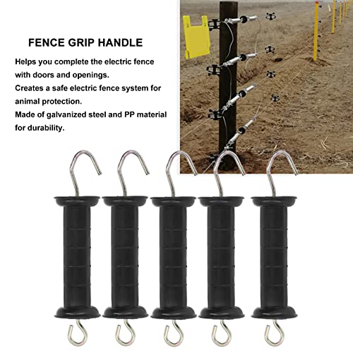Milltrip 5Pcs Spring Gate Handle for Electric Fence, Insulated Livestock Grip, Tension Wire Hook for Cattle & Sheep Pasture