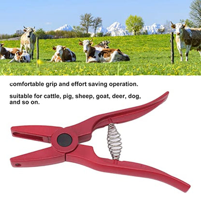 Livestock Ear Tag Pliers, Livestock Ear Tag Applicator with Ergonomic Anti Slip Handle for Farm Pigs Goats Cattle Sheep