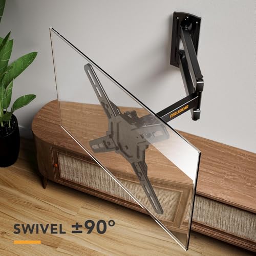 Perlegear Full Motion TV Wall Mount Bracket for Most 13-43 Inch LED LCD Flat Curved Screen TVs & Monitors, Swivel Tilt Extension with Articulating Arms, Max VESA 200x200mm up to 44lbs - size: for 13-43 inch TVs&Monitors