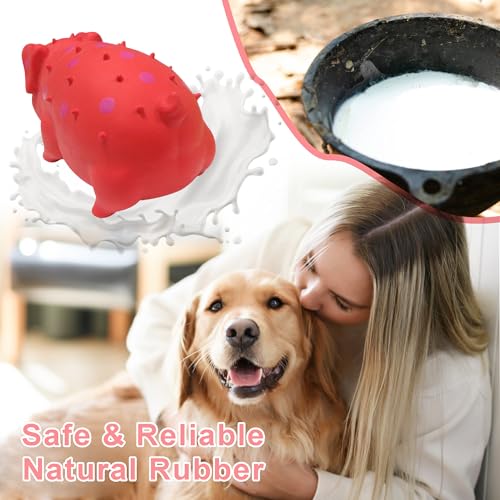 Squeaky Pig Dog Toy that Oinks, Latex Pig 7.3 in Grunting Dog Toys, Durable Dog Chewing Toys for Small Medium Large Dogs(Red, 1 Pcs) - color: Red 20CM
