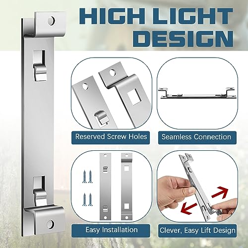 Blulu 2 Sets Bird House Hanger Bracket Stable Rust Proof Galvanized Steel Mounting Bracket for Securing Bird Houses Nesting Boxes Feeders, Quickly Remove for Cleaning (Silver) - color: Silver