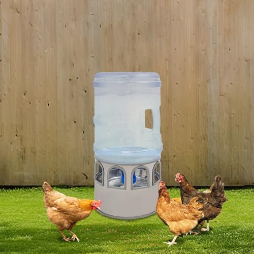 Chicken Water Heater 5 Gallon, Heated Water Bowl for Chickens, 110V Thermostatic Control Heating Pet Water Bowl w/Bucket, Heated Chicken Waterer, Chicken Coop Accessories in Winter