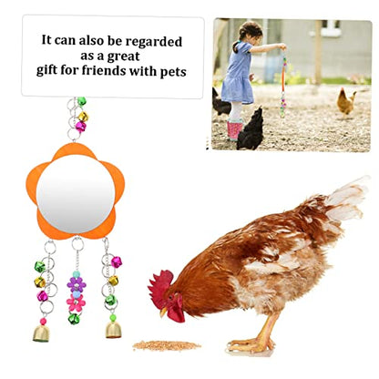 VANZACK 1pc Chicken Mirror Toy Hanging Mirror for Pecking and Biting for Hens and Parrots Sturdy and Design