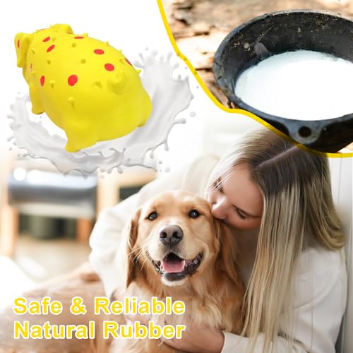 Squeaky Pig Dog Toy that Oinks, Latex Pig 7.3 in Grunting Dog Toys, Durable Dog Chewing Toys for Small Medium Large Dogs(Yellow, 1 Pcs) - color: Yellow 20CM
