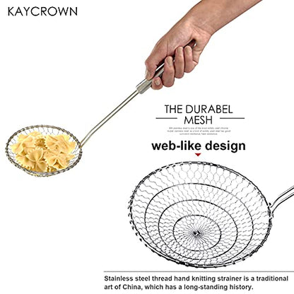 Best Utensils Asian Kitchen Stainless Steel Spider Strainer Professional Wire Skimmer with Spiral Mesh (5-Inch Strainer Basket)… - size: 5-Inch