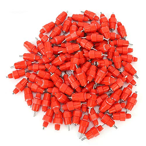 100Pcs Chicken Feeder Nipples, Poultry Nipples Automatic Chicken Water Nipple Drinker Poultry Waterer Water Dispenser Poultry Hen Duck Goose Water Fountain Drinking Feeder