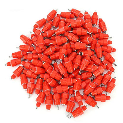 100Pcs Chicken Feeder Nipples, Poultry Nipples Automatic Chicken Water Nipple Drinker Poultry Waterer Water Dispenser Poultry Hen Duck Goose Water Fountain Drinking Feeder