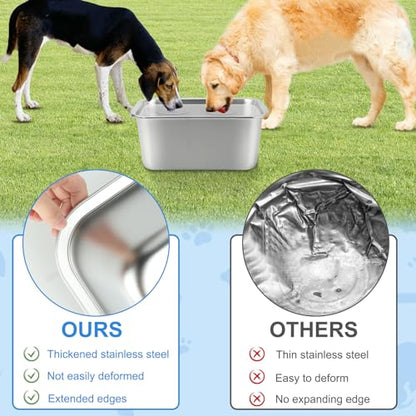 YUEPET 4 Gallons Stainless Steel Dog Water Bowls, Extra Large Metal Dog Food and Water Bowls Large Capacity Pet Water Bowls for Indoor and Outdoor Extra Large Dogs - size: 4 Gallons