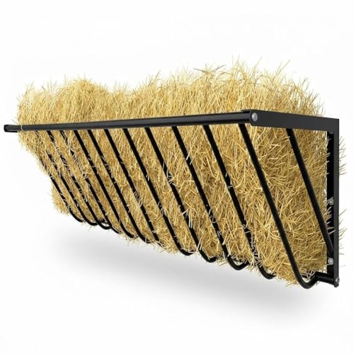 67 Gallon Heavy Duty Wall Mounted Hay Feeder, 63'' Long Hay Feeder for Horses, Easy Install, for Sheep, Livestock Feeders Hanging Indoor/Outdoor