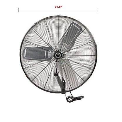 TPI Corporation Single Phase Wall Mount Commercial Circulator – 30" Diameter, 120 Volt Exhaust Fan – Ventilation Fans. Commercial Extractor Fans - size: 30”, style: Wall