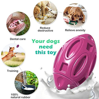 Pawzone 2 Pack Squeaky Dog Toys for Aggressive Chewers Large Medium Small Puppy Interactive Dog Chew Toy Durable Rubber Indestructible Tough Ball - color: 2 pack orange purple