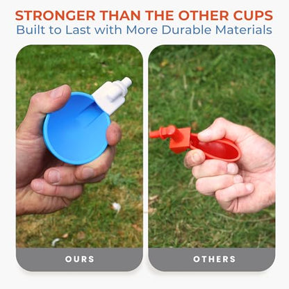 Lil Clucker - Blue Large Automatic Chicken Waterer Cups Suitable for Ducks, Geese, Turkeys, and Bunny Rabbit - Water Feeder Kit - Poultry Waterer - Pack of 12 - size: 12-Pack