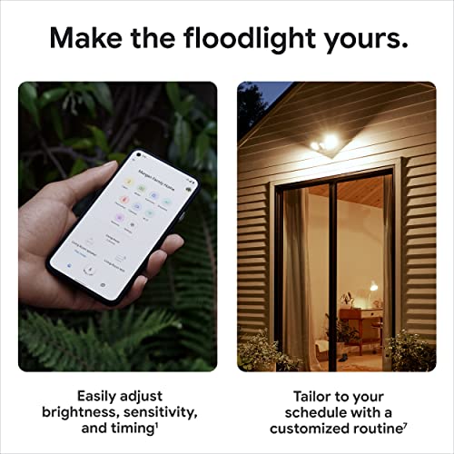 Google Nest Cam with Floodlight - Outdoor Camera - Floodlight Security Camera, White, 1 Count (Pack of 1) | Outdoor camera, camera with customizable floodlight, 1080 HDR video, night vision, 180° motion detection, Google Home app - size: 1 Count (Pack of