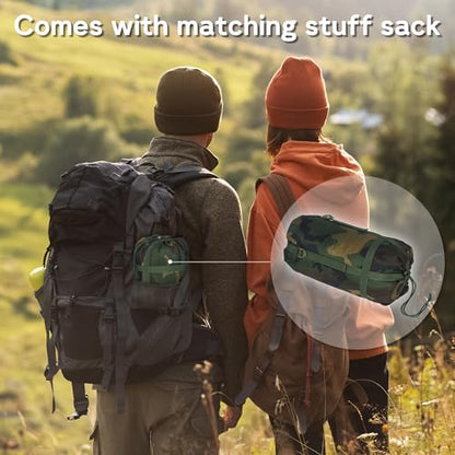 Mirzoyan Woobie Blanket, Military Poncho Liner Camo Insulated Camping Woobie Blanket for Outdoor Hiking Survival Hunting - color: Green-woodland