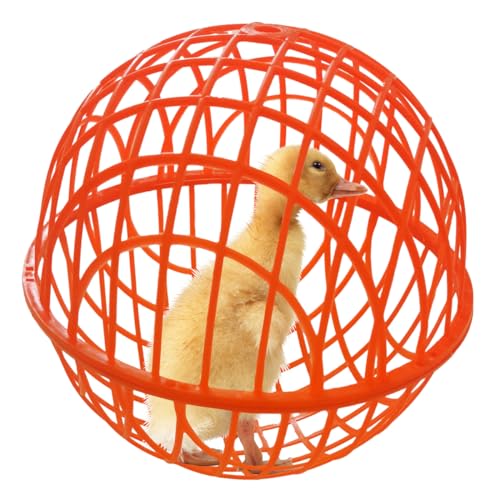 7.8" Ball-Shaped Movable Pigeon Chick Coop, Little Rabbit Duck Guinea Pig Safe Walking Net,Preventing Dog Bites, Predation by Eagles Wolves Cats Eagles, Pet Safety Cage - color: Red