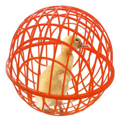 7.8" Ball-Shaped Movable Pigeon Chick Coop, Little Rabbit Duck Guinea Pig Safe Walking Net,Preventing Dog Bites, Predation by Eagles Wolves Cats Eagles, Pet Safety Cage - color: Red