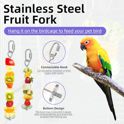 6Pcs Rat Enrichment Toys, Stainless Steel Rat Foraging Toy for Fruit Vegetable Holder, Bird Food Holder Hanging Slow Feeder Clip for Parrot Bird Rodents